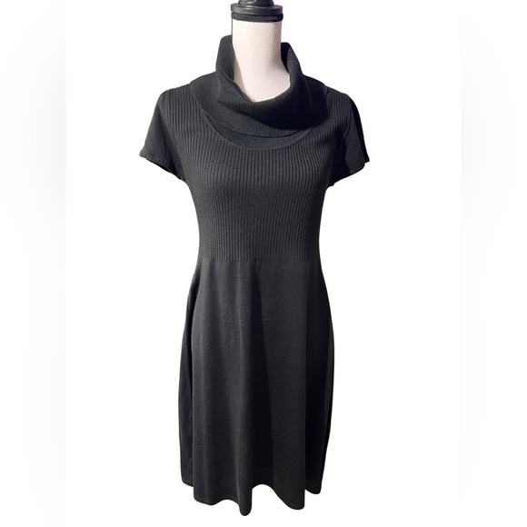 Calvin Klein Dresses & Skirts - Calvin Klein Black Knit Cowl Neck Sweater Dress, size L